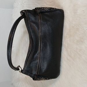 Rare Furla Vitage Black Leather Studded Women's Handbag